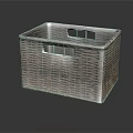Handwoven Wicker Rectangular Storage Basket for Home Organization and Decor
