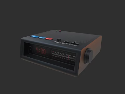 Retro Digital Device With LED Display Time 900 Control Buttons And Adjustment Knob 3d model