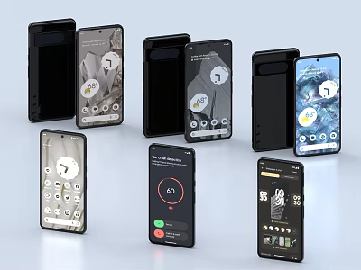 Modern Smartphones With Multiple Designs Various Screen Displays And Different Interfaces 3d model