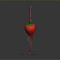 Fresh Strawberries With Chocolate Covered And Dripping Chocolate On Dark Background