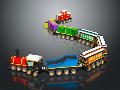 Modern toy train toy train 3d model