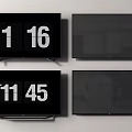 Modern Flat Screen TVs Featuring Digital Time Display And Black Screen Modes 3d model