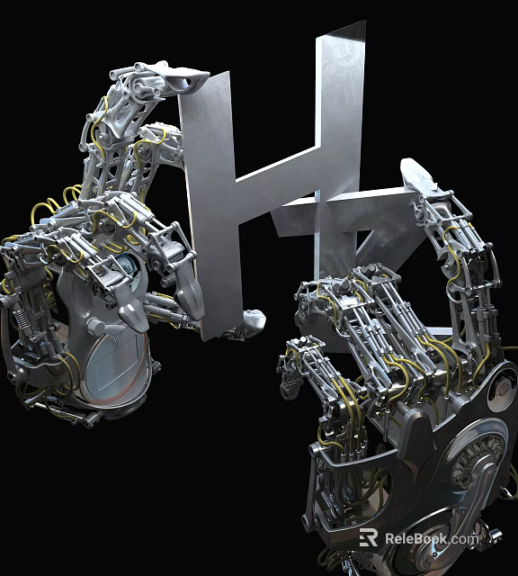 Intelligent Machine Featuring Robotic Arms Precision Metal Components and Mechanical Joints 3d model 