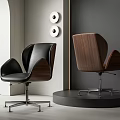 Elegant Modern Office Chairs Featuring Leather And Wooden Design Elements