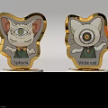 Decorative Cartoon Sphynx And White Cat Figurine Trophies With MONSTER Base
