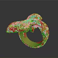 Golden Snake Shaped Ring With Intricate Design Fashionable Daily Life Accessory