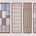 Modern Room Divider Designs With Geometric Patterns And Wooden Frames 3d model