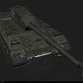 Military Tank With Long Gun Barrel Armored Tracks Turret And Tactical Design 3d model