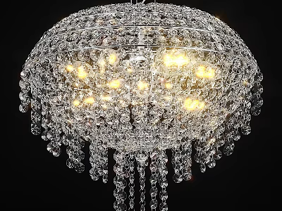 Elegant Sparkling Crystal Chandelier Featuring Hanging Crystals And Illuminated Lights 3d model