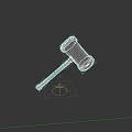 Sculpture Carving Tool Red Hammer With Red And White Striped Handle On Black Background