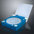 Compact Blue External Computer Optical Drive With White Flip Lid And Disc Tray Buttons 3d model