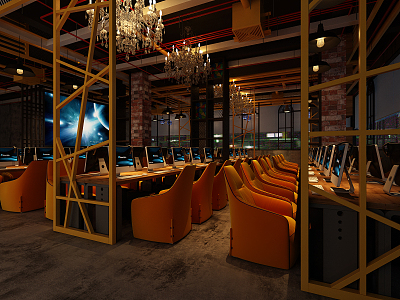 Industrial LOFT Internet Cafe Internet Cafe Internet Cafe 3d model