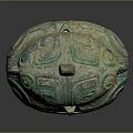 Animal Decorated Ancient Bronze Ritual Vessel With Green Patina And Intricate Design