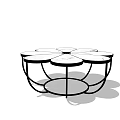 Modern Petal Shaped Coffee Table With Multiple Round Tabletop And Black Metal Frame 3d model
