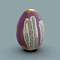 Colorful Egg Shaped Decorative Ornament Set With Rainbow Poop Pattern Heart Eyes And Smiling Face