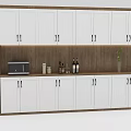Modern Entryway Cabinet Sideboard Design With White Doors Wooden Countertop And Storage
