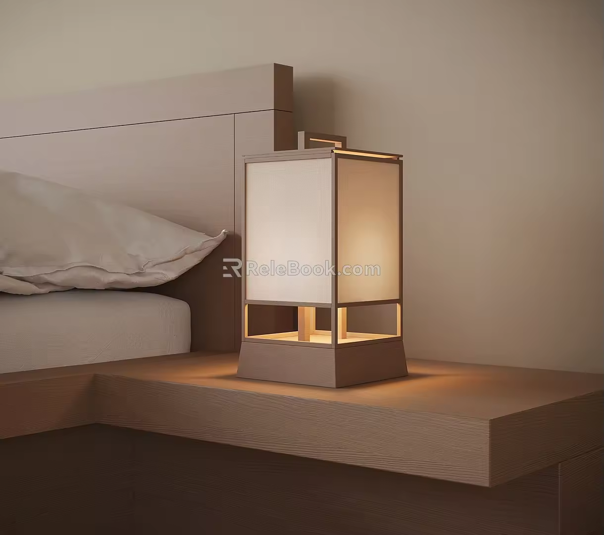 Japanese-style table lamp bedside table lamp 3d model