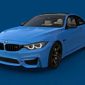 Blue BMW Sports Coupe With Sleek Exterior Design And Black Alloy Wheels