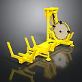 Yellow Mechanical Cutting Equipment With Circular Saw Blade And Support Structure