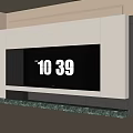 Modern TV Wall Design With White Gray Cabinets And Marble Base 3d model