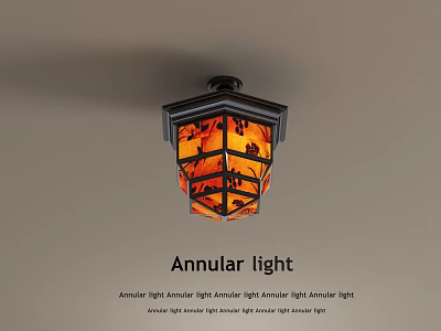 Annular Light American Style Vintage Lantern Ceiling Light With Classic Details 3d model