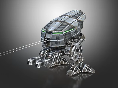 Futuristic Robotic Creature With Metallic Exoskeleton Multi Legged Design And Laser Emissions 3d model