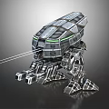 Futuristic Robotic Creature With Metallic Exoskeleton Multi Legged Design And Laser Emissions