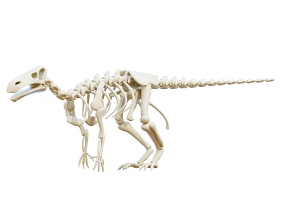 Decorative Ornament Set with White Dinosaur Skeleton Model for Home 3d model