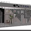 Modern Shower Sauna Storefront With Glass Windows And Pink Grey Decor