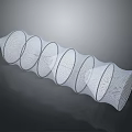 Modern Abstract Wave Shaped White Mesh Structure With Connected Circular Rings