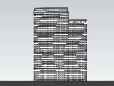 Modern High Rise Building With Clean Lines And Glass Facade Design 3d model