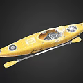 Yellow Single Person Kayak With Paddle And Helmet For Water Activities