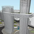 Modern Urban Hotel Building Featuring High Rise Architecture and City Skyline View