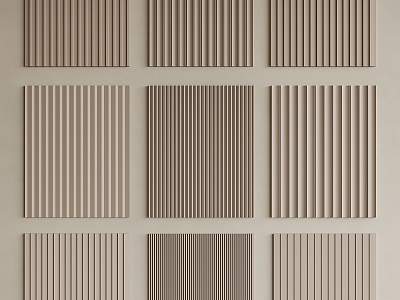 Minimalist Wall Panel Grille Panel Wooden Grille Wave Board Great Wall Panel Wall Decorative Panel 3d model