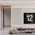 Modern Living And Dining Room Interior With Wall TV And Decorative Elements 3d model