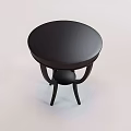 Round Black Table With Curved Legs And Small Central Ball Detail In Modern Style