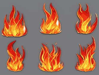 flame silhouette flame 3d model