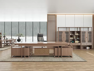 Bantai New Chinese Style Bantai Desk New Chinese Style Desk Filing Cabinet New Chinese Style Filing Cabinet Chinese Style Bantai Office Chair 3d model