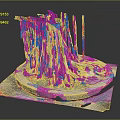 Root Inspired Wood Sculpture With Circular Stone Base And Natural Texture