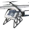 Advanced Electric Helicopter With Enclosed Cockpit Multiple Propellers And Sturdy Landing Frame 3d model