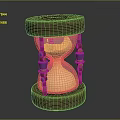 Wooden Hourglass Decorative Furniture With Glass Center And Colorful Bead Accents On Sides