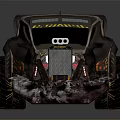 Off Road Terrain Custom Racing Vehicle With Flame Decals And Large Tires