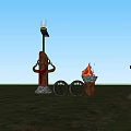 Functional Outdoor Living Supplies Featuring Decorative Torch Flame Wheels And Stand