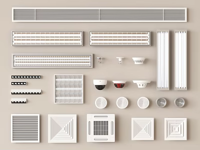 Various Types Of Modern Grille Lights For Ceiling Interior Lighting Design 3d model