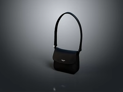 Stylish Black Leather Handbag With Single Strap For Fashionable Outfits 3d model