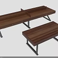Long And Short Wooden Tables With Metal Legs Modern Furniture Design