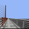 Cable Stayed Bridge Over Calm Water With Blue Sky And Water Reflection 3d model