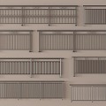 Modern Railing Guardrail Iron Railing Balcony Guardrail 3d model