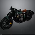Vintage Teal Motorcycle With Red Seat Black Frame And Chrome Details