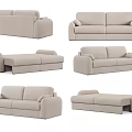 Modern Comfortable Two Seater Sofa With Various Designs And Soft Fabric 3d model